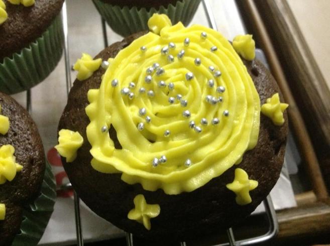 chocolate lemon cup cake with Lemon buttercream frosting